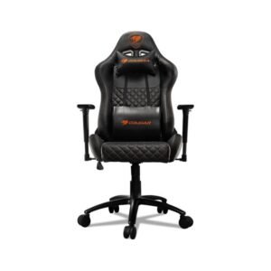 Cougar Armor Pro Black Swivelling Gaming Chair With Suede-Like Texture.Body-Embracing High Back Design.Breathable Premium Pvc Leather
